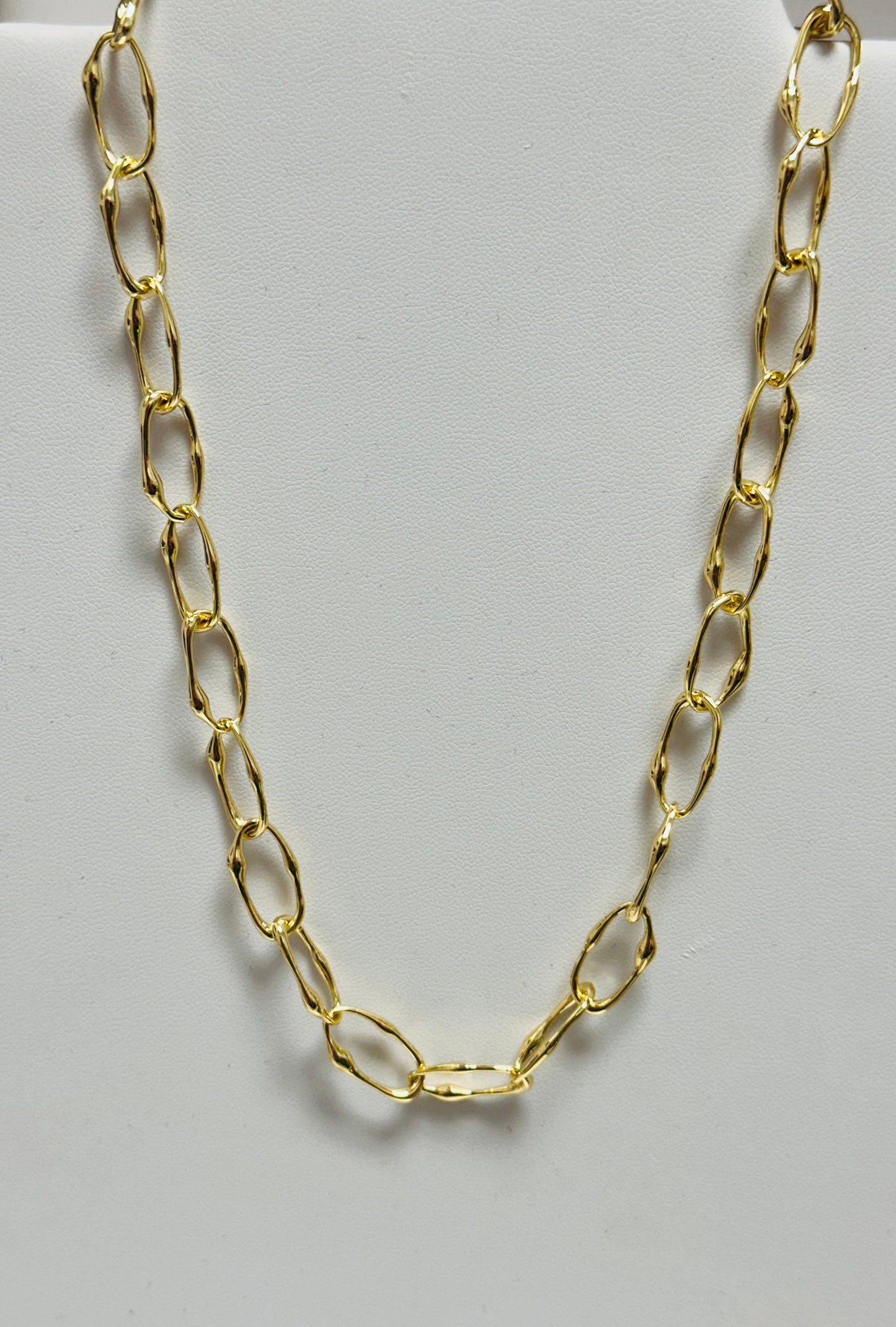 Hammered Paperclip Chain