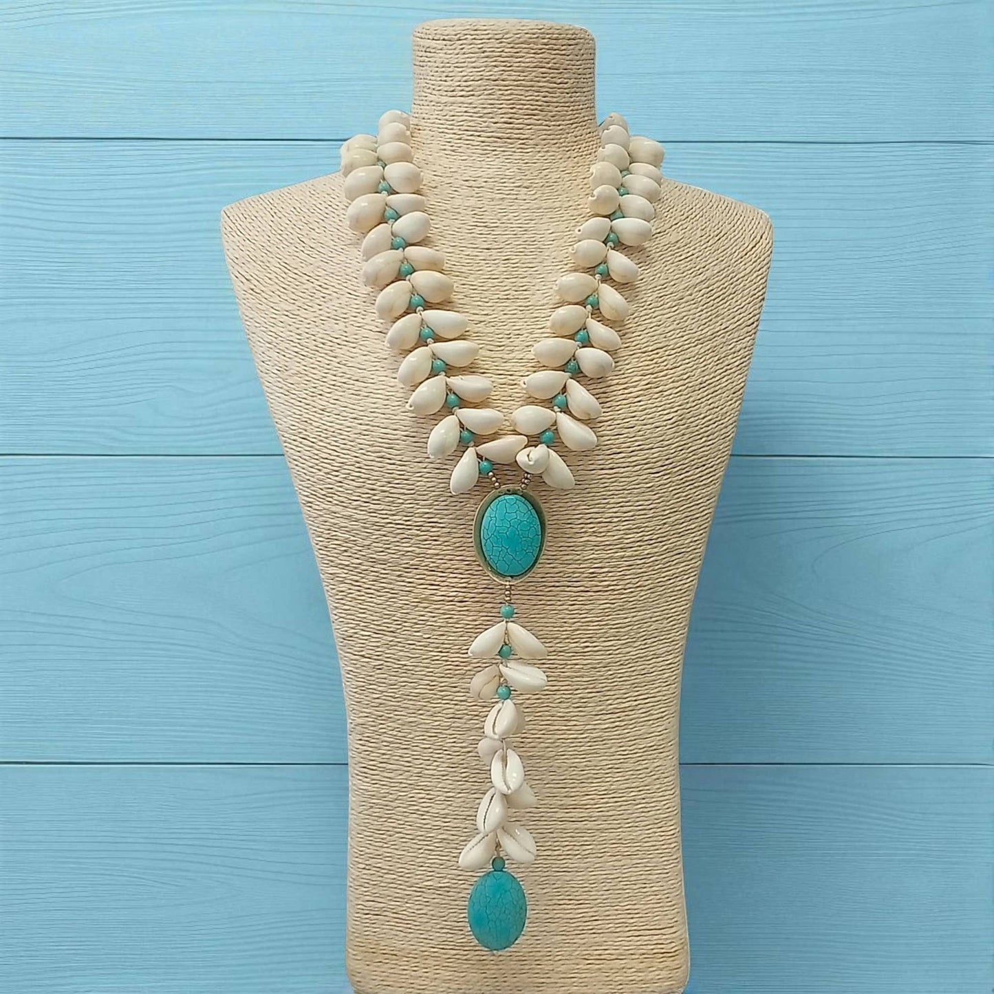 Turquoise & Seashell Necklace