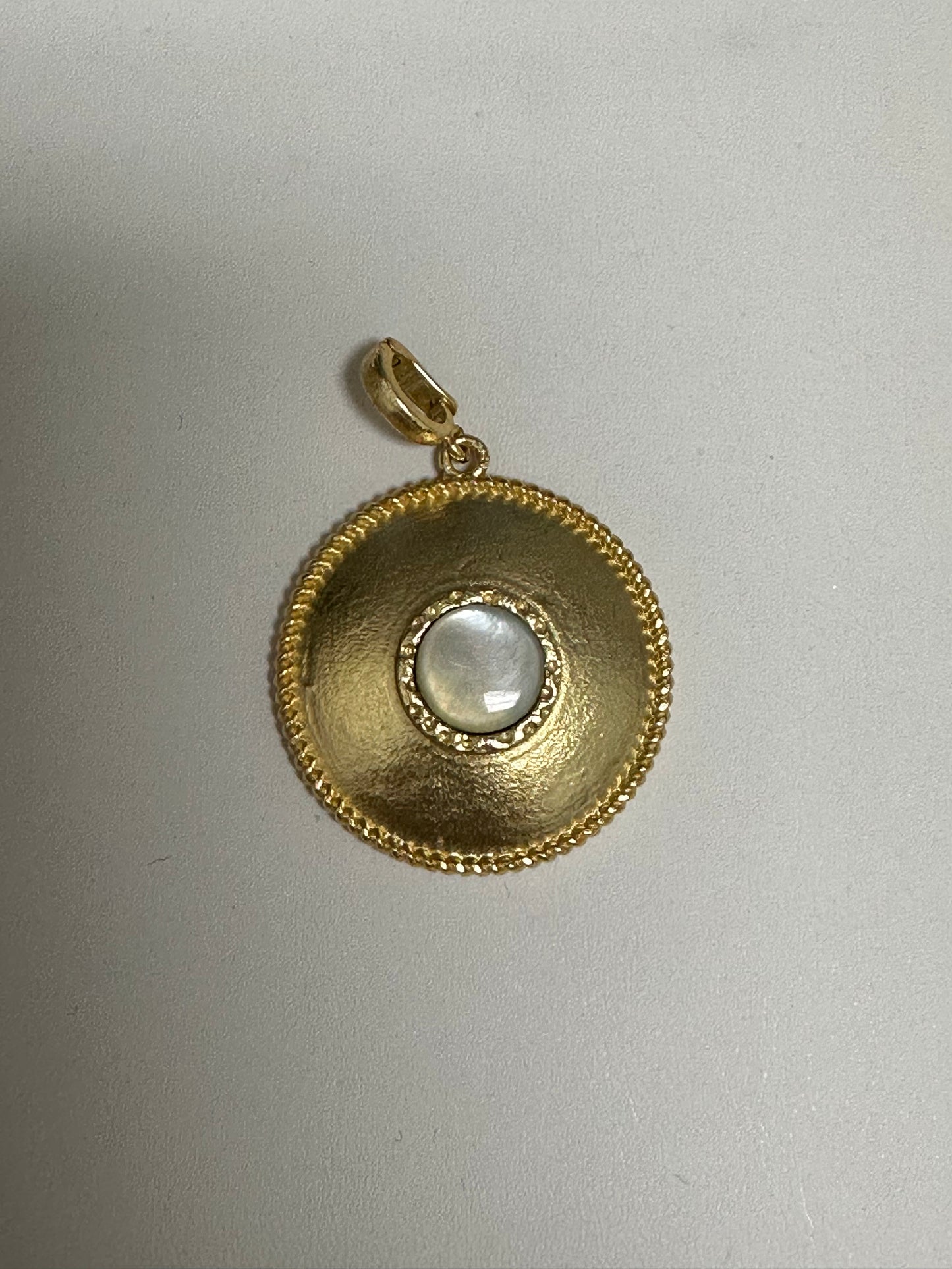 Semi Precious Matte Gold Pendent