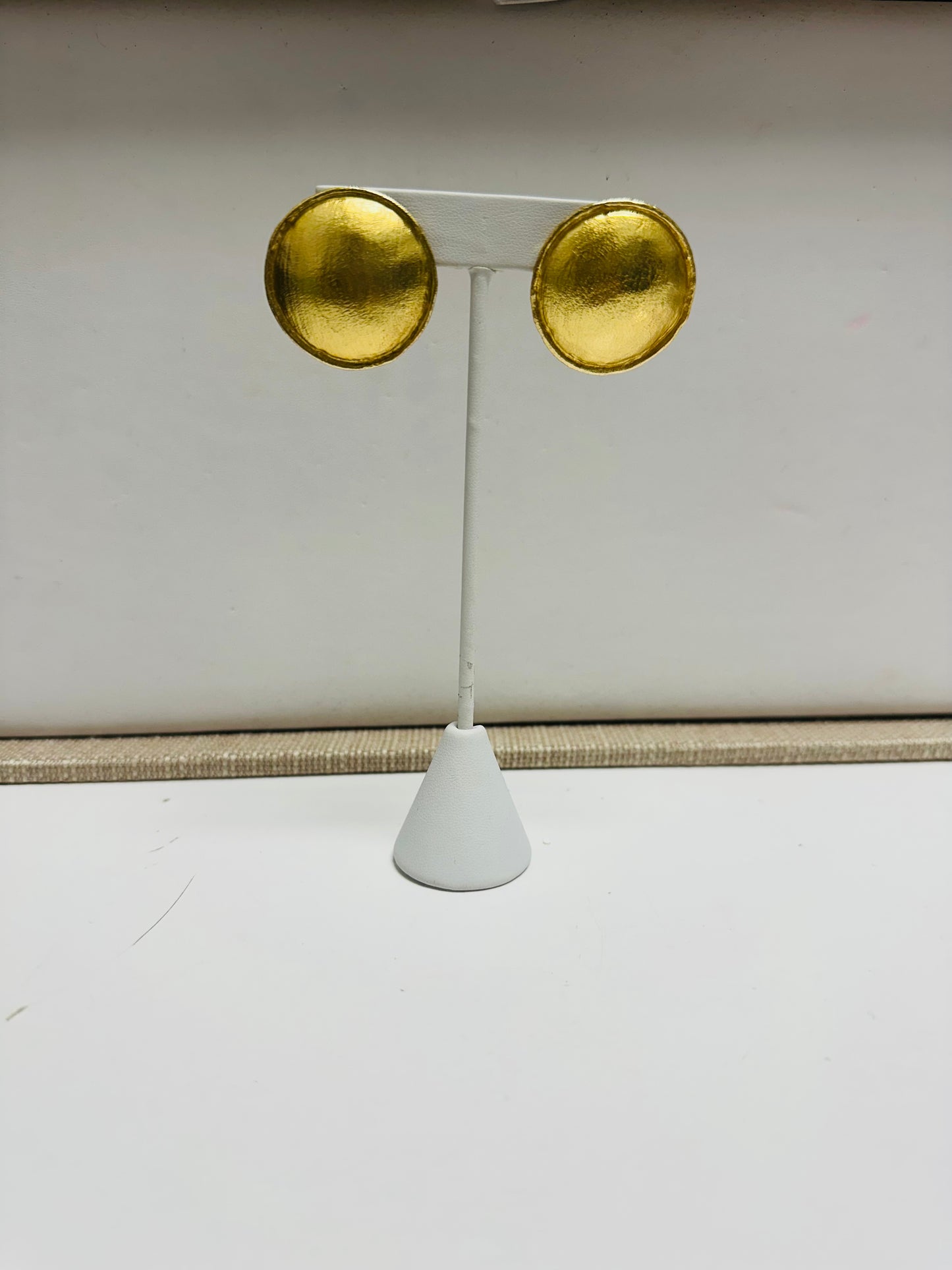 Matte Gold Disc Earrings