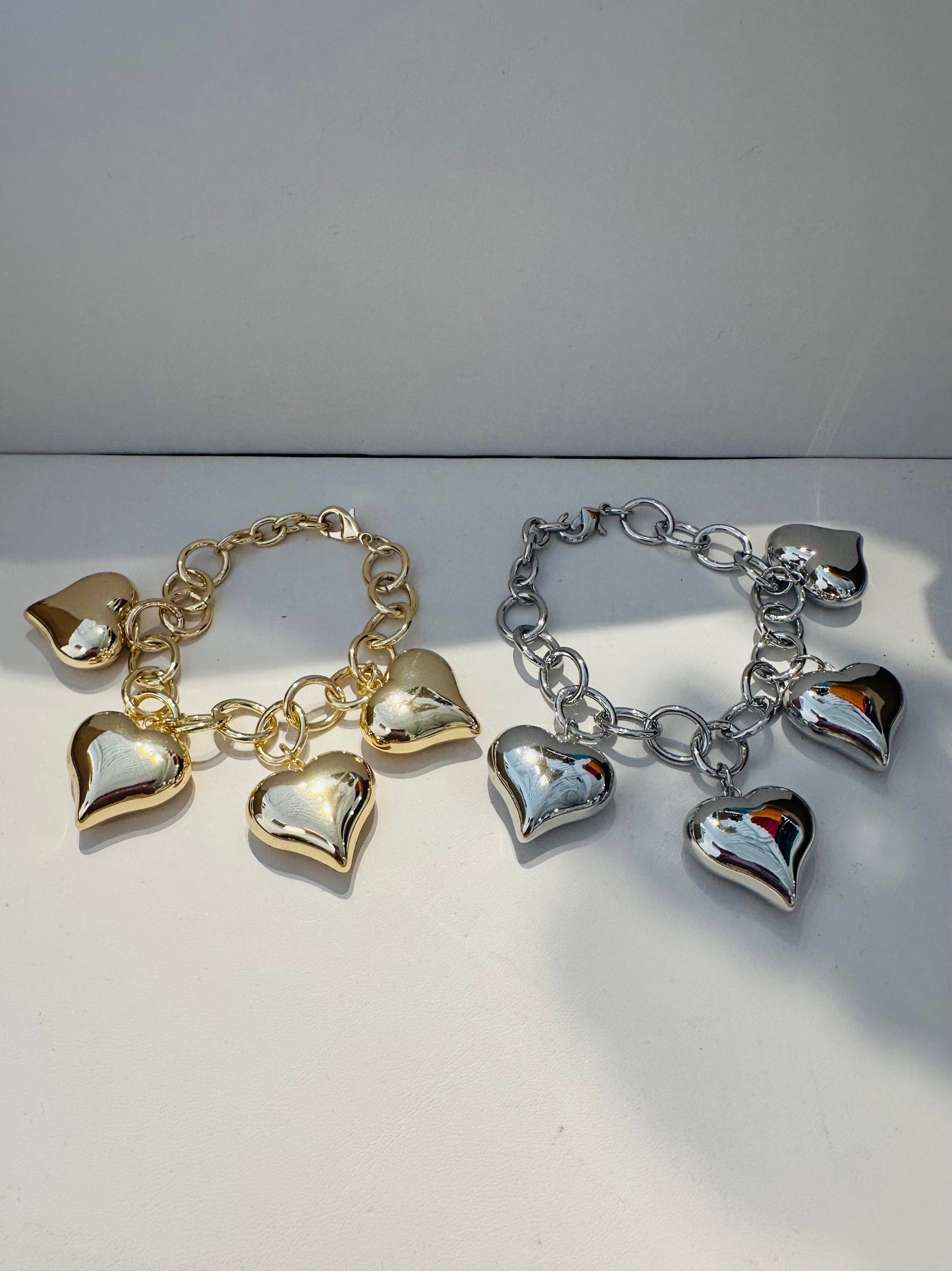 Puff Heart Charm Bracelet