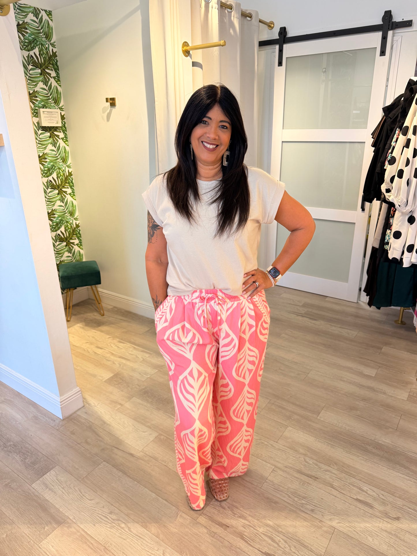 Pink Palm Pants