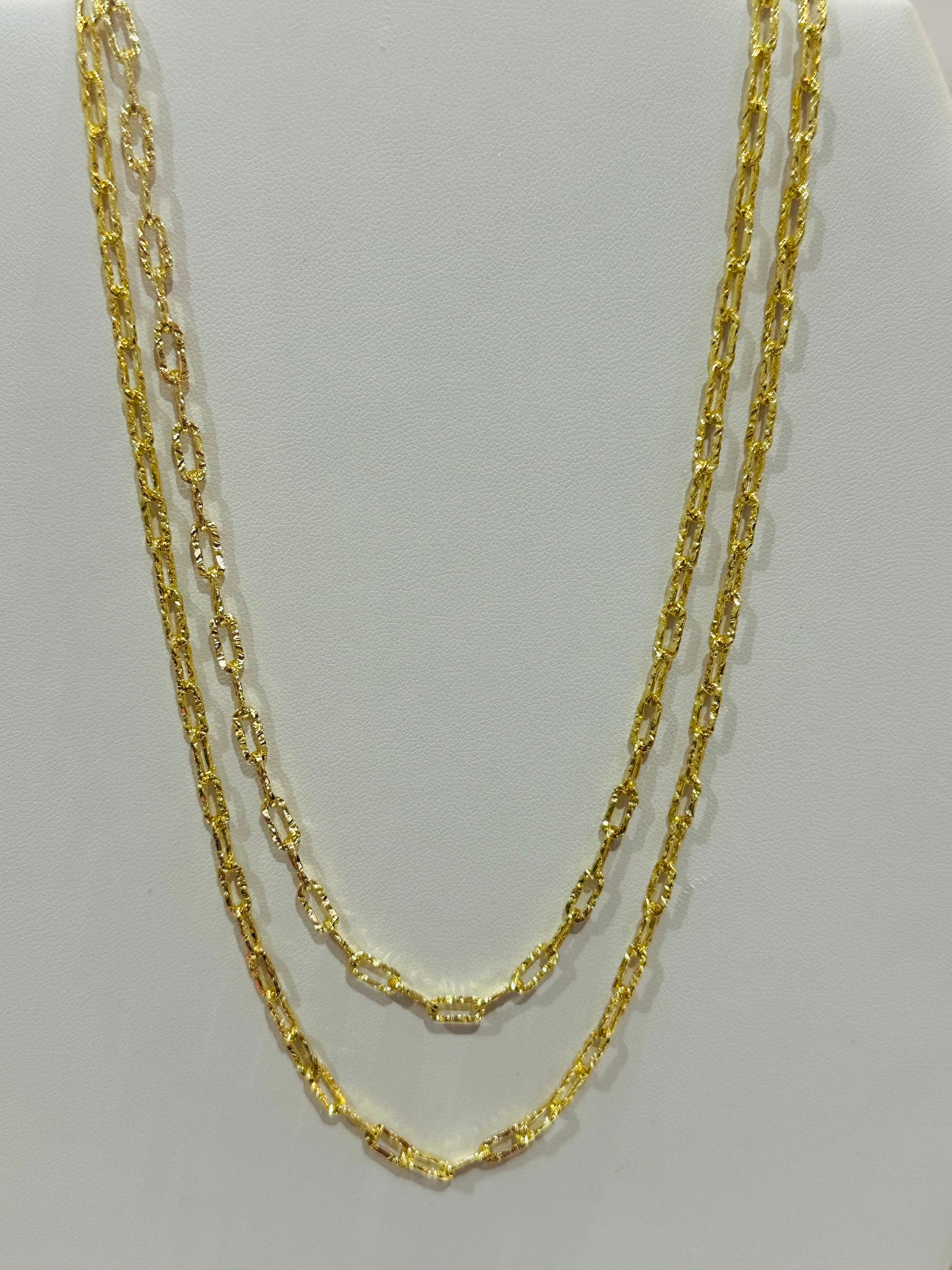Tiny Diamond Cut Oval Link
