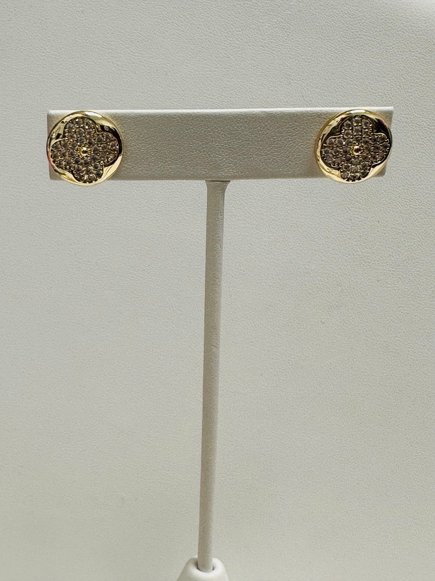 Pave Clover Studs