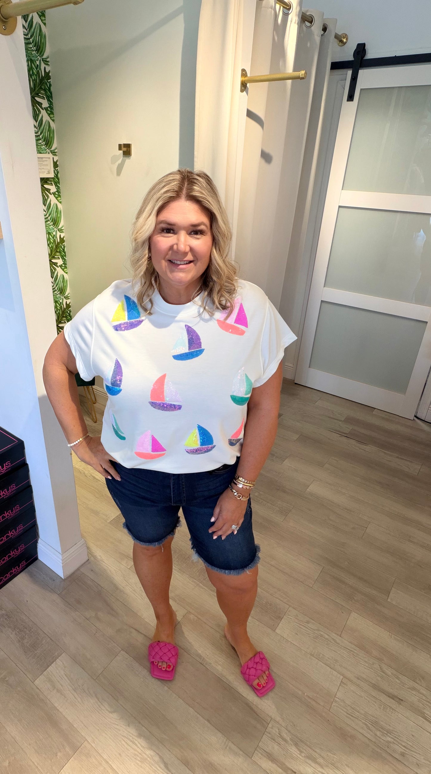 Sequin Sailaway Top