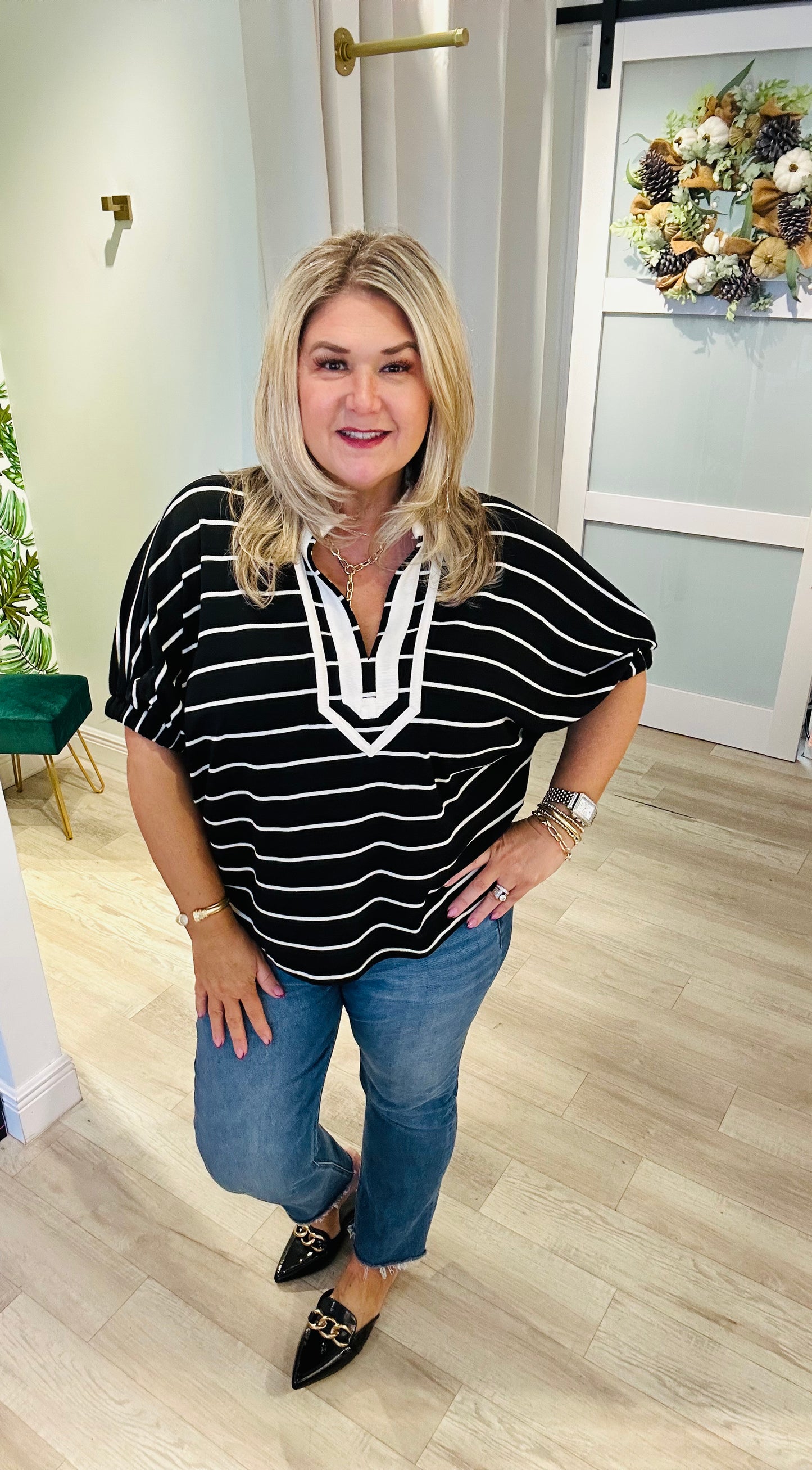Striped Sophistication Top
