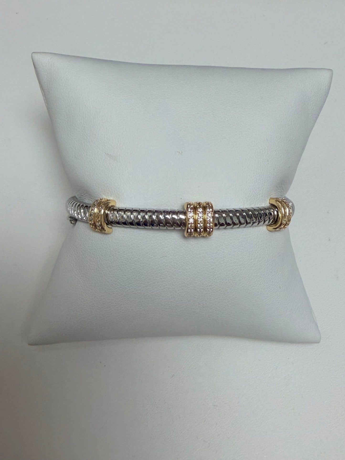 Two Tone Bar Bangle Bracelet