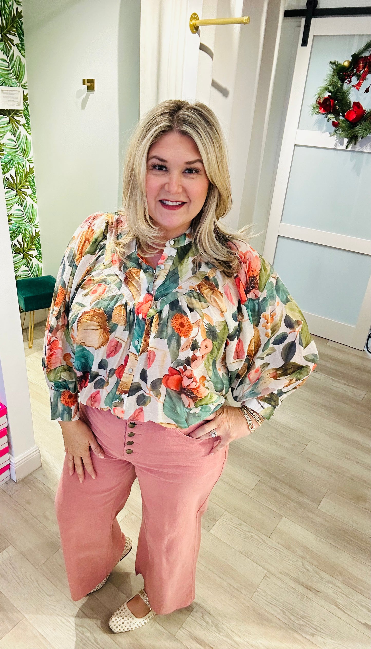 Blush Button Front Jean