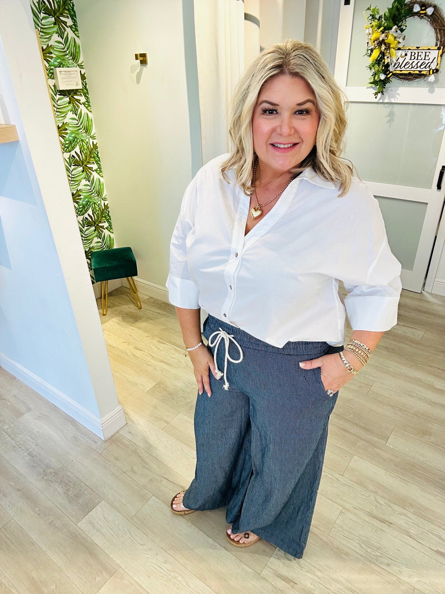 Pinstriped Soft Pant