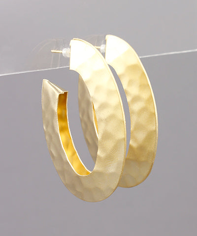 Matte Hammered Hoops
