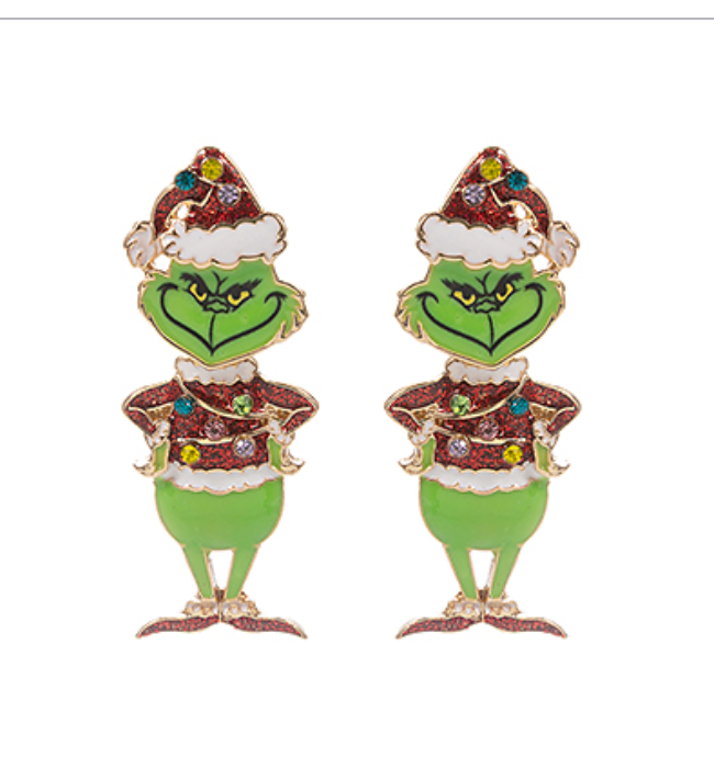 Dancing Grinch Earring