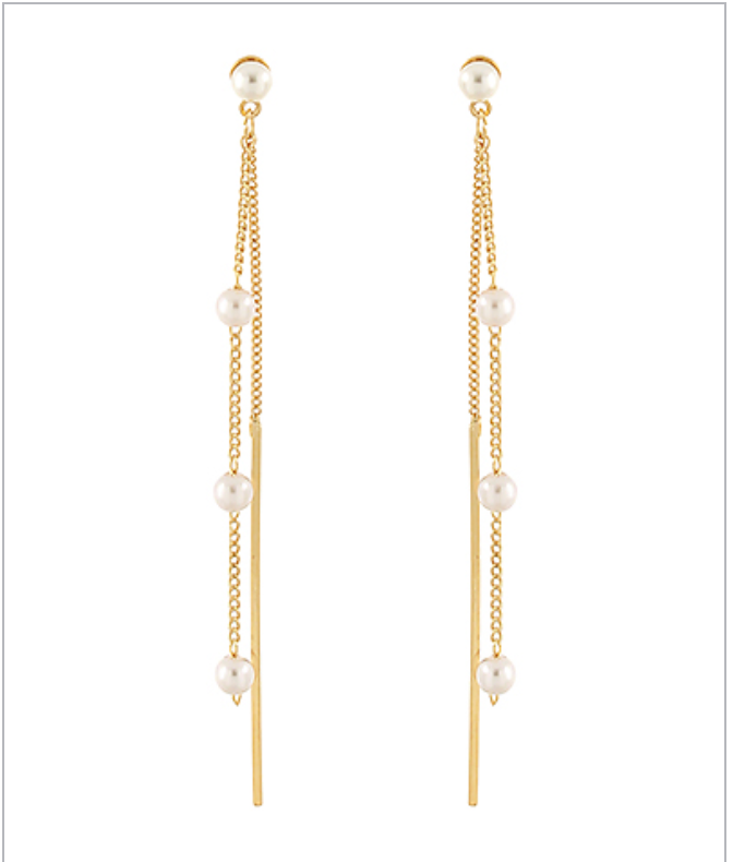 Pearl & Bar Earrings