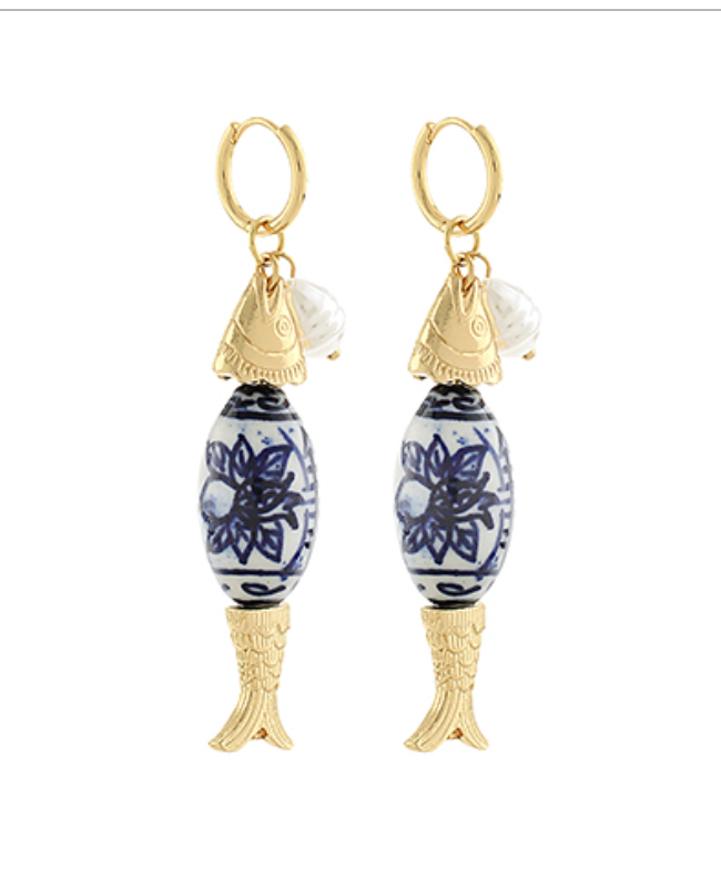 Porcelain Fish Earrings