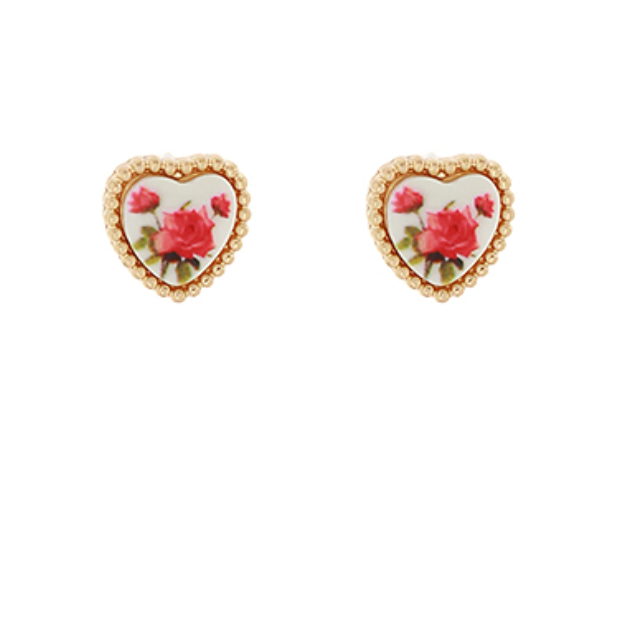 Porcelain Heart Studs