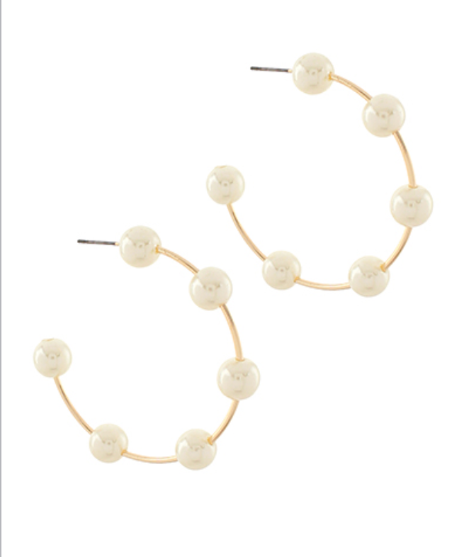 Pearl Hoop Earrings
