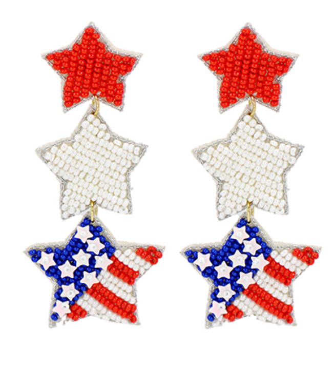 Beaded Star Earrings
