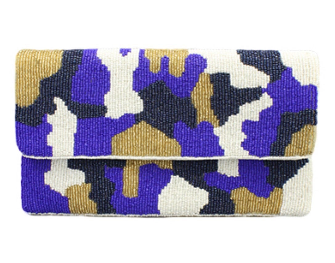 Camo Beaded Clutch