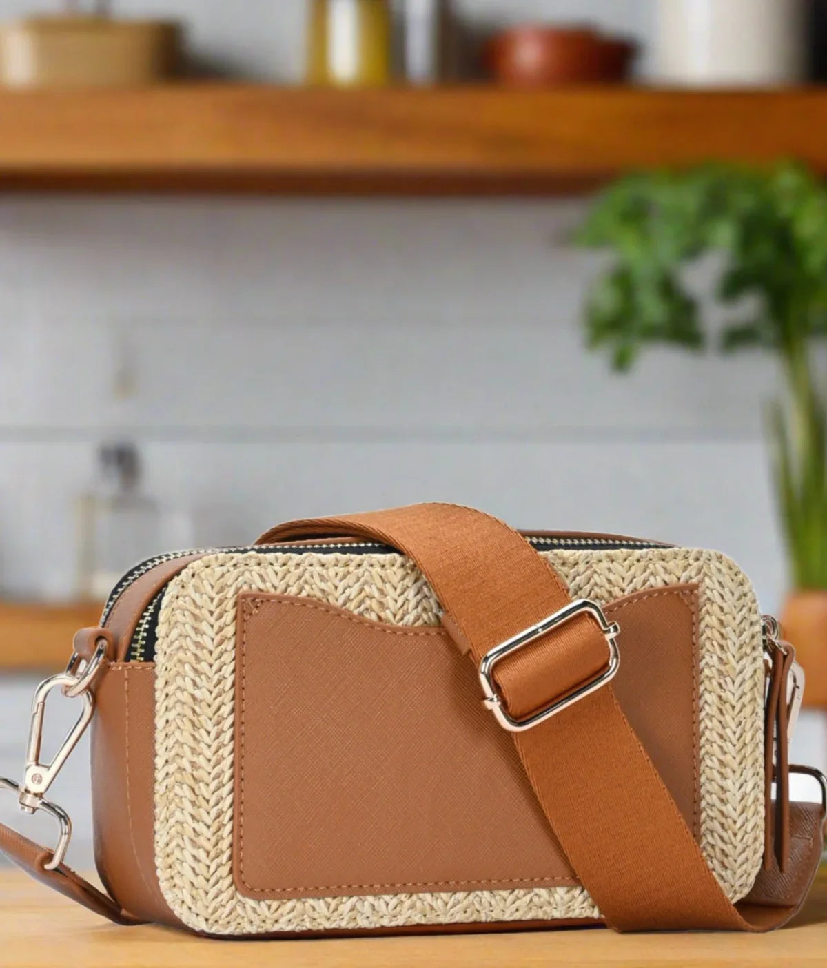 Helena Straw Crossbody