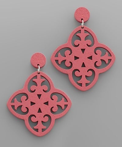 Wood Filigree Earrings