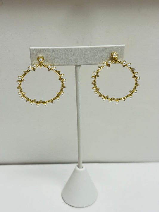 Pearl Circle Earring