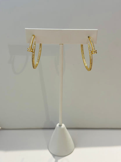 Pave Nail Head Hoops