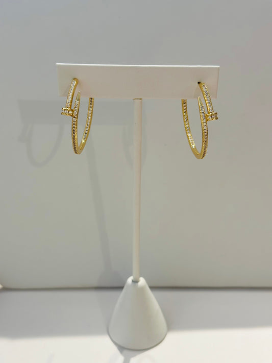 Pave Nail Head Hoops