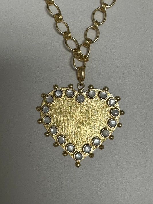 Mother Of Pearl Heart Pendent