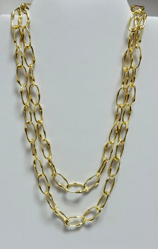 Hammered Paperclip Chain