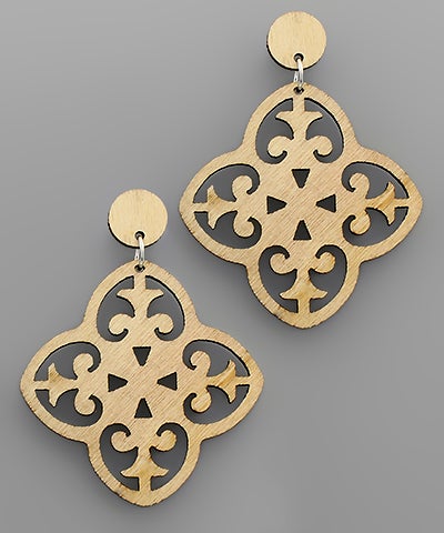 Wood Filigree Earrings