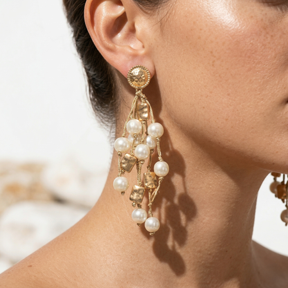 Beaded Pearl Earrings