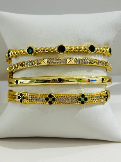 Colored Clover Bangle