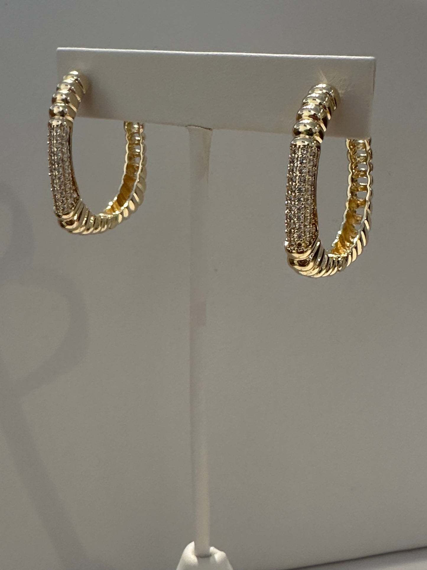 Square Pave Hoops