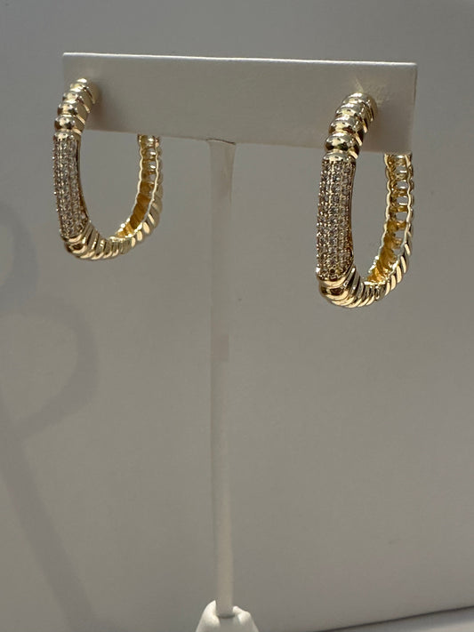 Square Pave Hoops