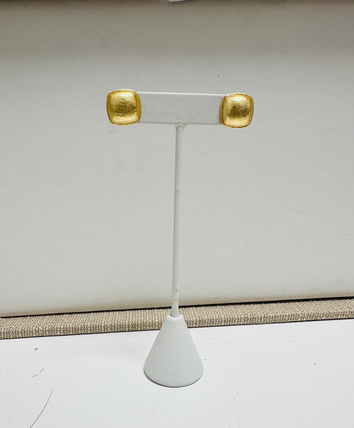 Matte Gold Square Stud Earrings