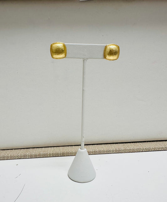 Matte Gold Square Stud Earrings