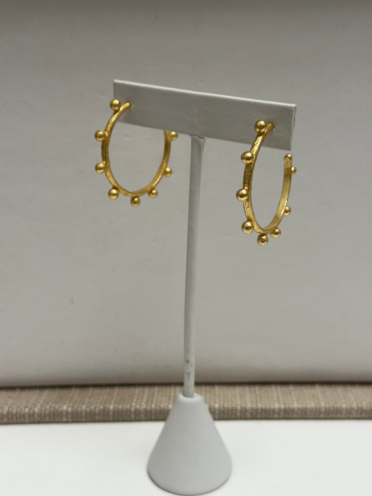 Matte Ball Hoop Earrings