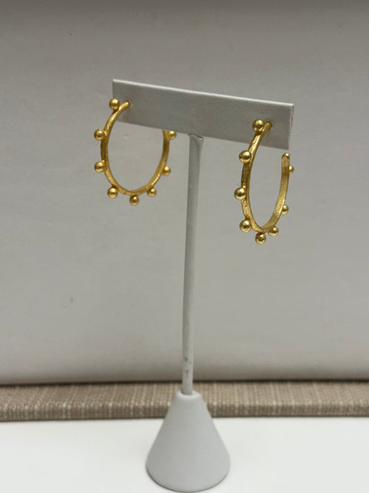 Matte Ball Hoop Earrings