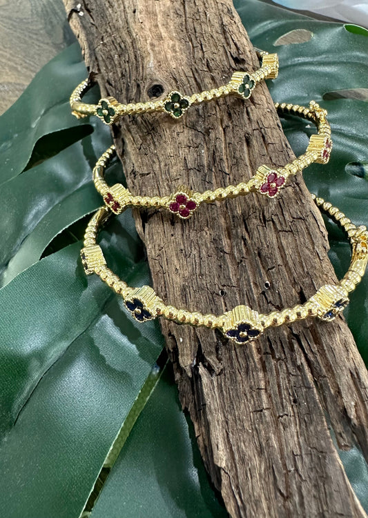 Colored Clover Bangle