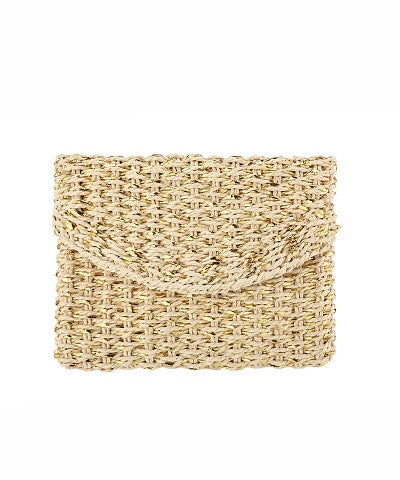 Metallic Straw Crossbody