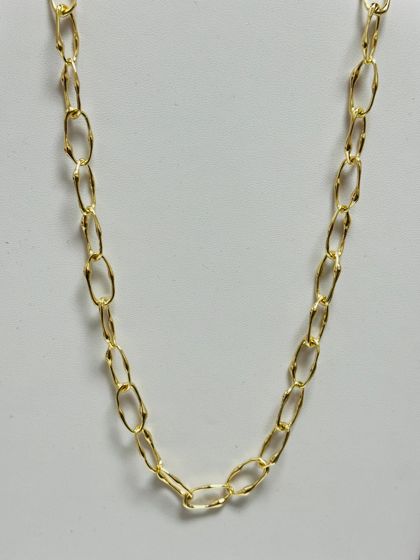 Hammered Paperclip Chain