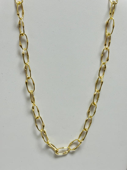 Hammered Paperclip Chain