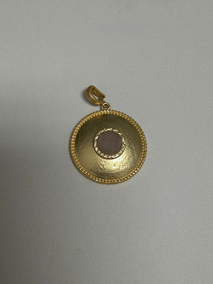 Semi Precious Matte Gold Pendent