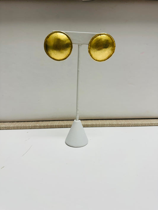 Matte Gold Disc Earrings