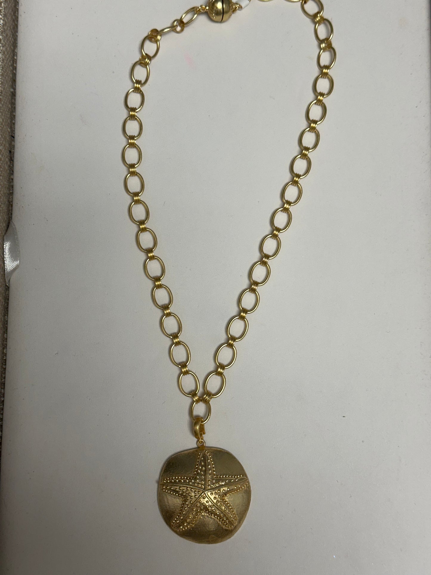 Matte Gold Starfish Pendent
