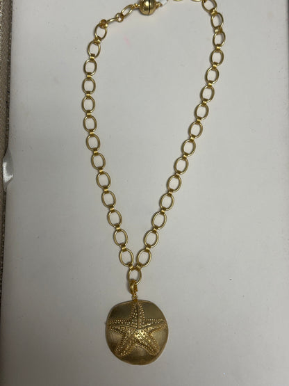 Matte Gold Starfish Pendent