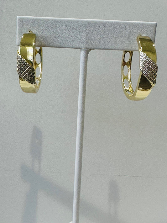 Pave Ribbon Hoops
