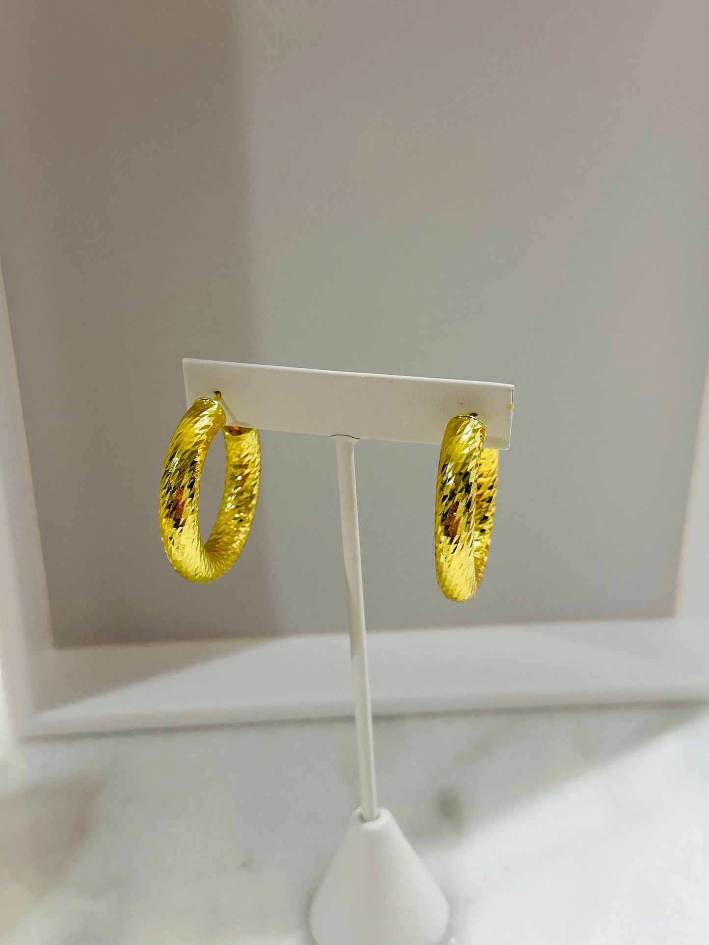 Diamond cut hoops