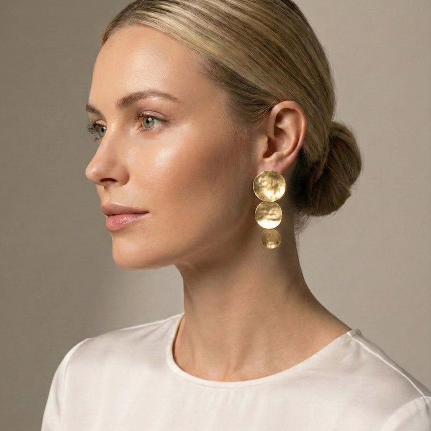 Graduated Disc Statement Earrings