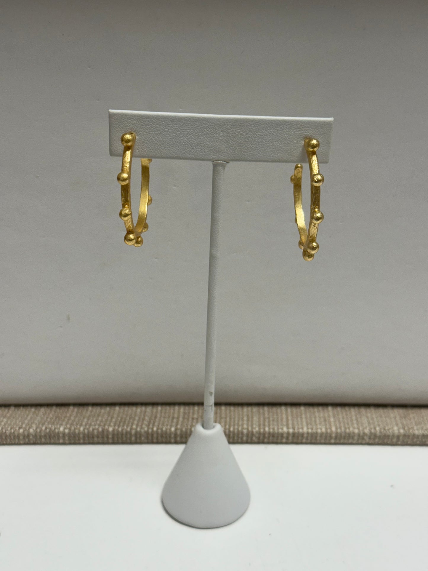 Matte Ball Hoop Earrings