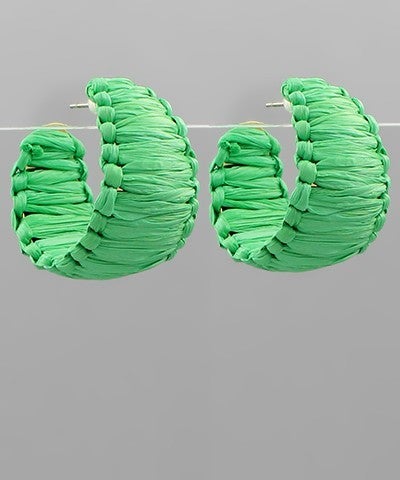 Raffia wrap hoops